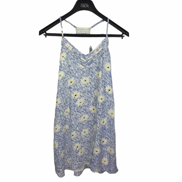 Socialite Racerback Mini Dress V-neck Blue Floral Lightweight Women’s Medium M - Picture 3 of 7